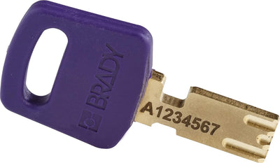 Brady SafeKey CPT-PRP-25AL-KD6PK Vorhängeschloss, lila, 6,6 cm H x 3,2 cm B x 1,9 cm T