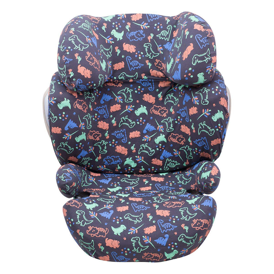 JYOKO Kids Bezug kompatibel mit Cybex Solution Q2 Fix, Q3, Cybex Z Fix, Gb Elian (Happy Dino), HAPPY
