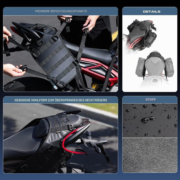 Rhinowalk Motorrad-Satteltasche/Hecktasche/Sitztasche, universelle Satteltaschen-Montagebasis Doppel