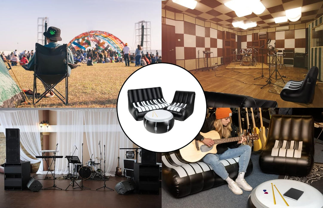 Stagecaptain IF-Set Aufblasbares Loungemöbel-Set - Sitzgarnitur aus PVC - Bestehend aus einem Tisch,