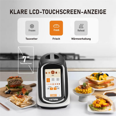 Smart Toaster, Touchscreen, KETIAN Toaster, automatisches Heben und Senken, wärmeisoliertes Gehäuse,