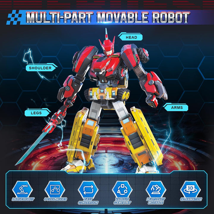 Quantum Heroes DINOSTER 2 in 1 Transformable Roboter Raptor Tron 11,02 Zoll | Roboter Spielzeug für
