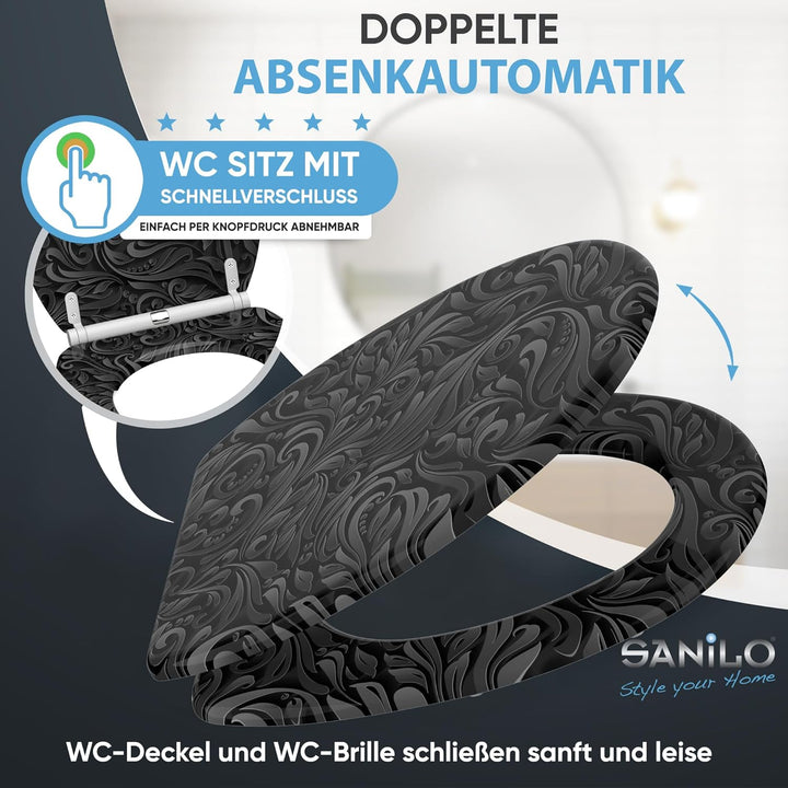 WC Sitz mit Absenkautomatik, viele schöne schwarze WC Sitze zur Auswahl, hochwertige und stabile Qua