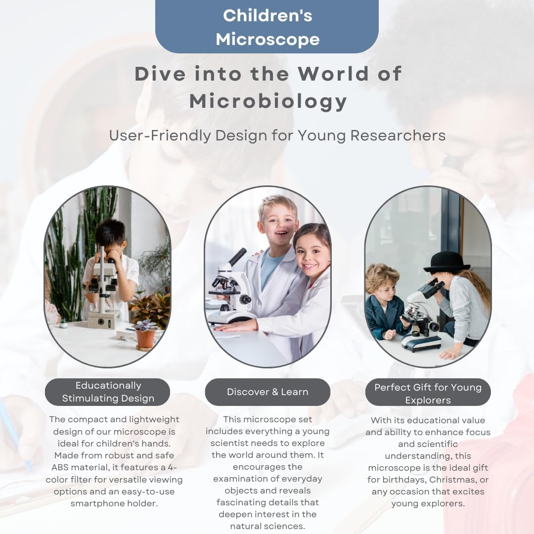 COIL Kindermikroskop für Kinder - Wissenschaftliches Lernspielzeug, Digital Mikroskop Kinder 200x, 6