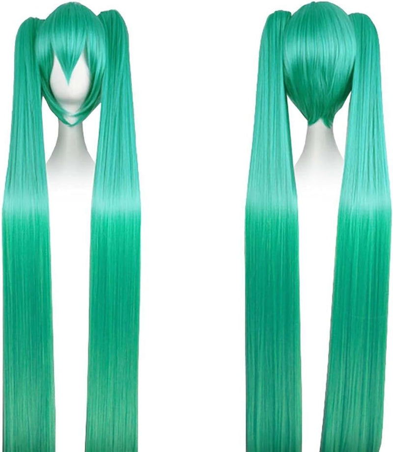 CoolChange Cosplay Perücke mit sehr Langen Zöpfen für Hatsune Miku Fans | 130cm | Farbe: Grün, grün