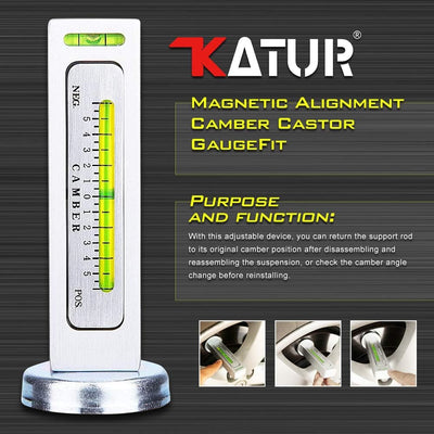 KATUR Universal-Messwerkzeug für PKW/LKW Einstellbares Magnetmessgerät-Werkzeug Magnetisches Sturzwe