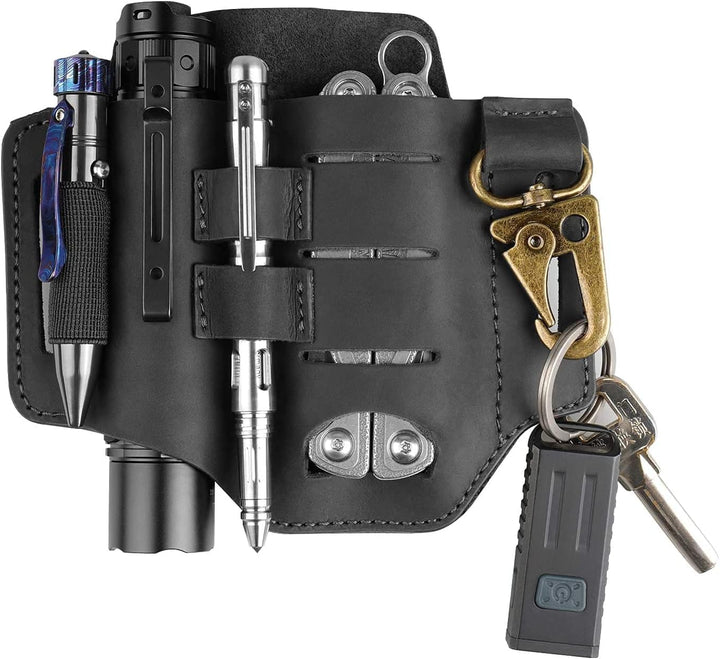 VIPERADE PJ16 Leder EDC Tasche Organizer Taktischer Multitool Halter mit Schlüsselbund Gürtelschlauf