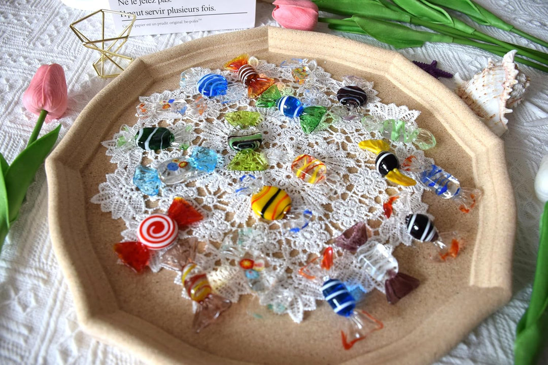 20 Stück handgefertigte Glasbonbons Dekor Vintage-Stil aus Muranoglas, für Zuhause, Party, Hochzeit,