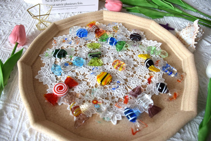 20 Stück handgefertigte Glasbonbons Dekor Vintage-Stil aus Muranoglas, für Zuhause, Party, Hochzeit,