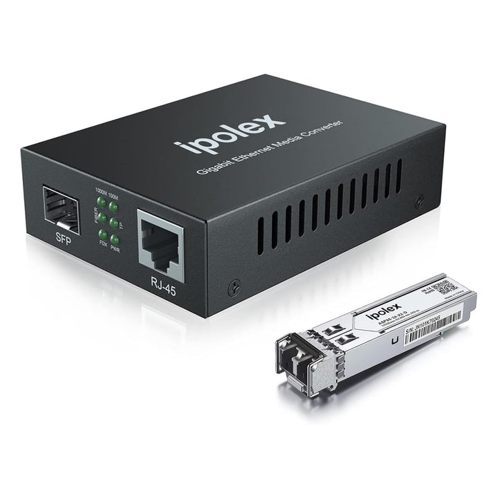 ipolex Gigabit Ethernet LWL Multimedia Konverter Multimode LC-Medienkonverter mit 1Gb SFP SX Transce