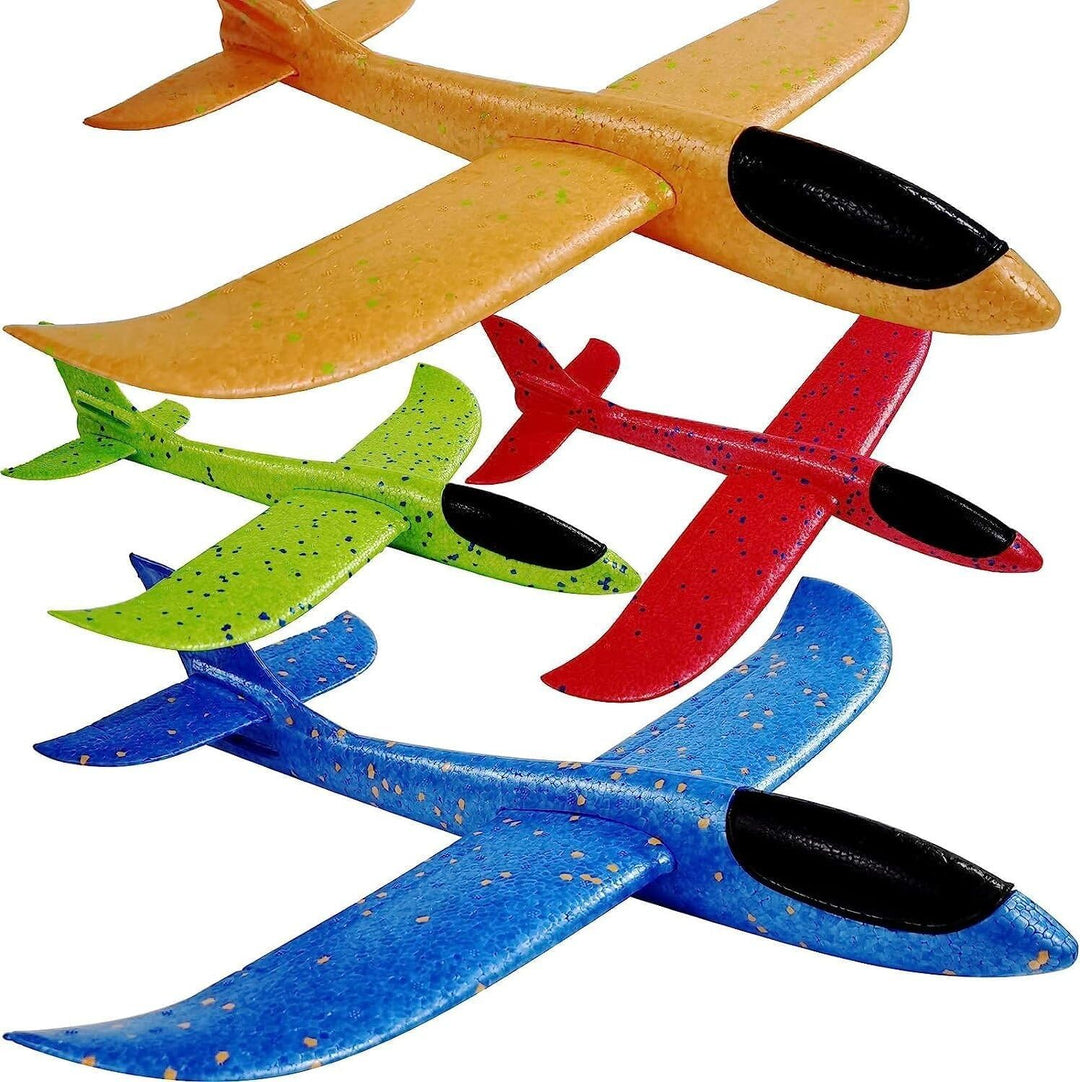 Erinnmy 4 Stück Kinder Schaum Segelflugzeug, 44cm Flugzeug Spielzeug, Segelflugzeug Schaum Flugzeug,