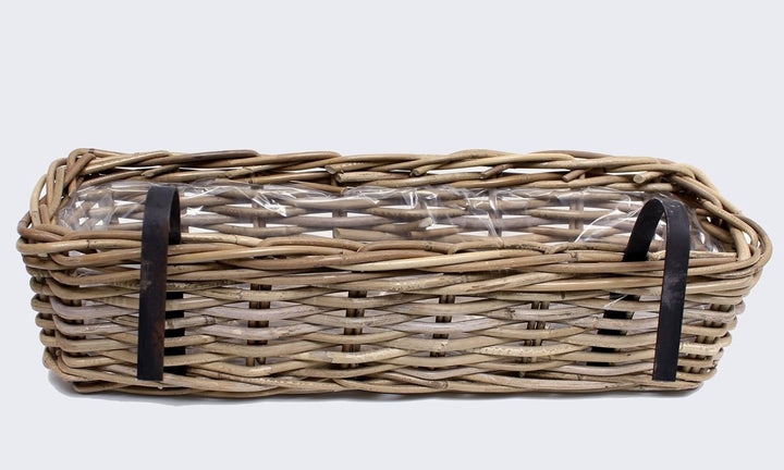 Blumenkasten, Balkontopf, Balkonpflanzer "Rattan", gross 58 x 18 x 14 cm