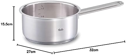 Fissler Viseo / Edelstahl-Stielkasserolle (Ø 16 cm, 1,4 Liter) - deckellos, inkl. Innenskalierung -
