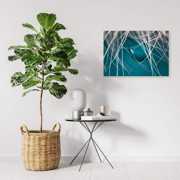 Feeby Leinwandbild Wassertropfen Bild Kunstdruck Natur Blau 80x60 cm M14230 80x60 cm, M14230 80x60 c