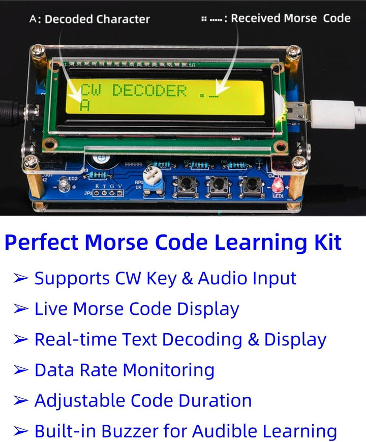DIY Morsecode Lötbausatz, Morse Code Trainer Kit, Elektro Bausatz Löten mit Komponenten, Leiterplatt