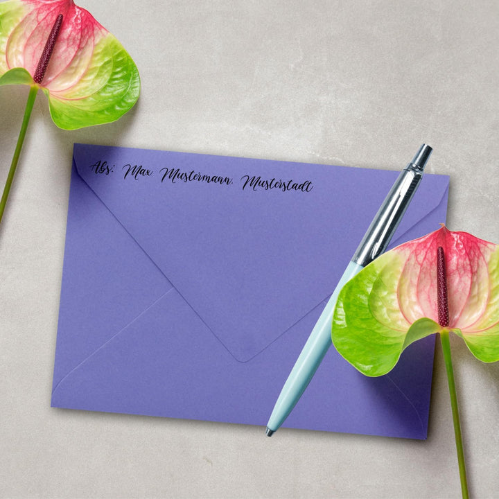 200 Brief-Umschläge - Violett - DIN C6-114 x 162 mm - Kuverts mit Nassklebung ohne Fenster für Gruss