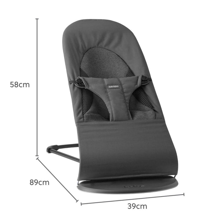 BabyBjörn Balance Soft Hängematte, Stoff/Jersey, Tri-Fabric, Dunkelgrau Stoff / Jersey Dunkelgrau, S