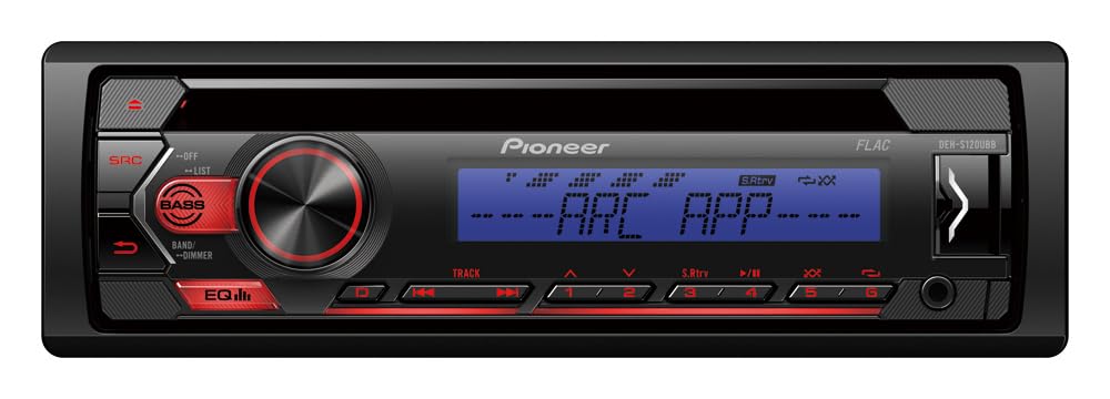 Pioneer DEH-S120UBB | 1DIN RDS-Autoradio mit roter Tastenbeleuchtung | Display blau | Android-Unters
