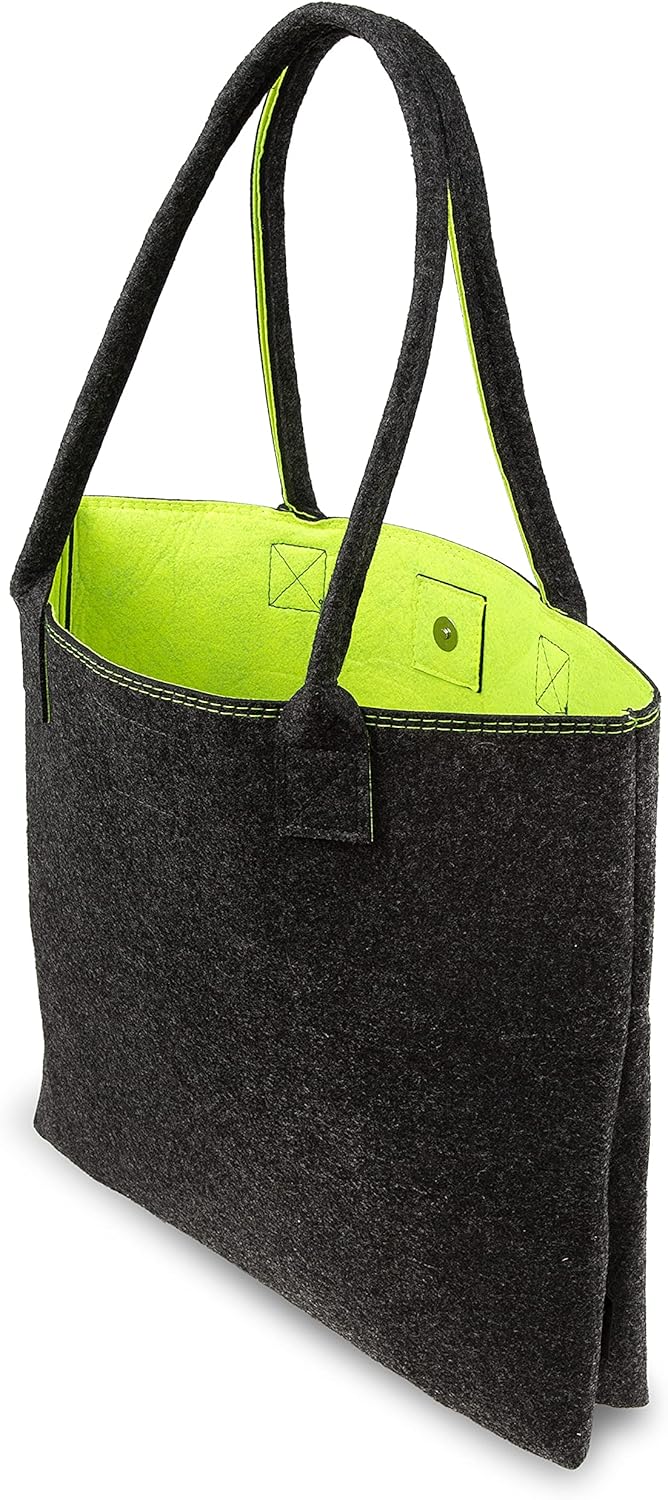 Shopping-Bag aus Filz, grosse verschliessbare Einkaufs-Tasche mit Henkel, Einkaufskorb, faltbare Kam
