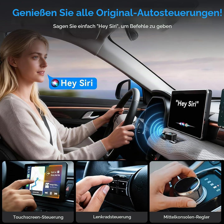 Carplay Wireless Adapter, Upgrade Android Auto&amp;Carplay Wireless Adapter | USB A/C, Plug &amp; Play, Stab
