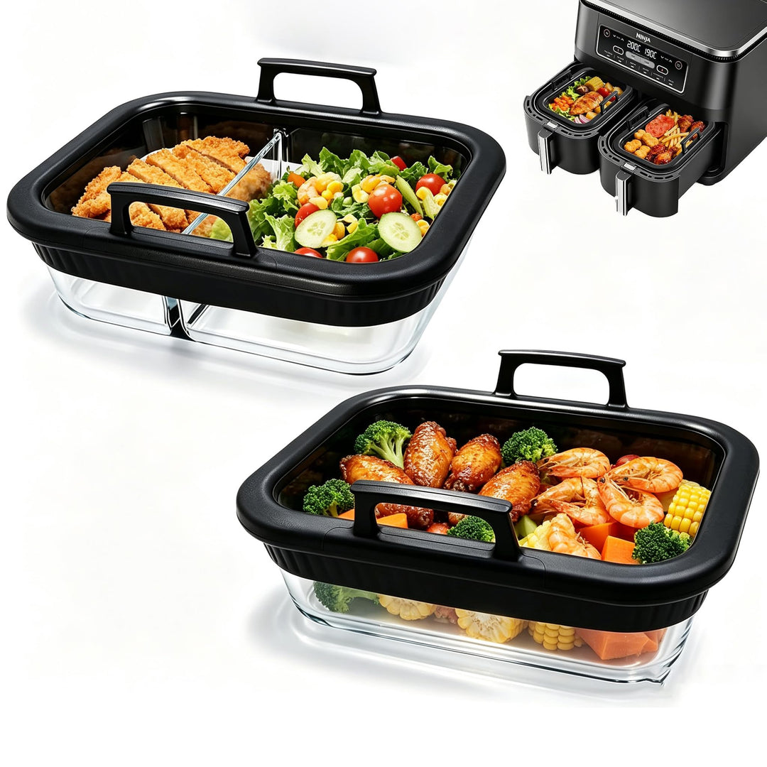 Glas Auflaufform Airfryer Zubehör für Ninja Dual Zone AF400 AF500 SL400