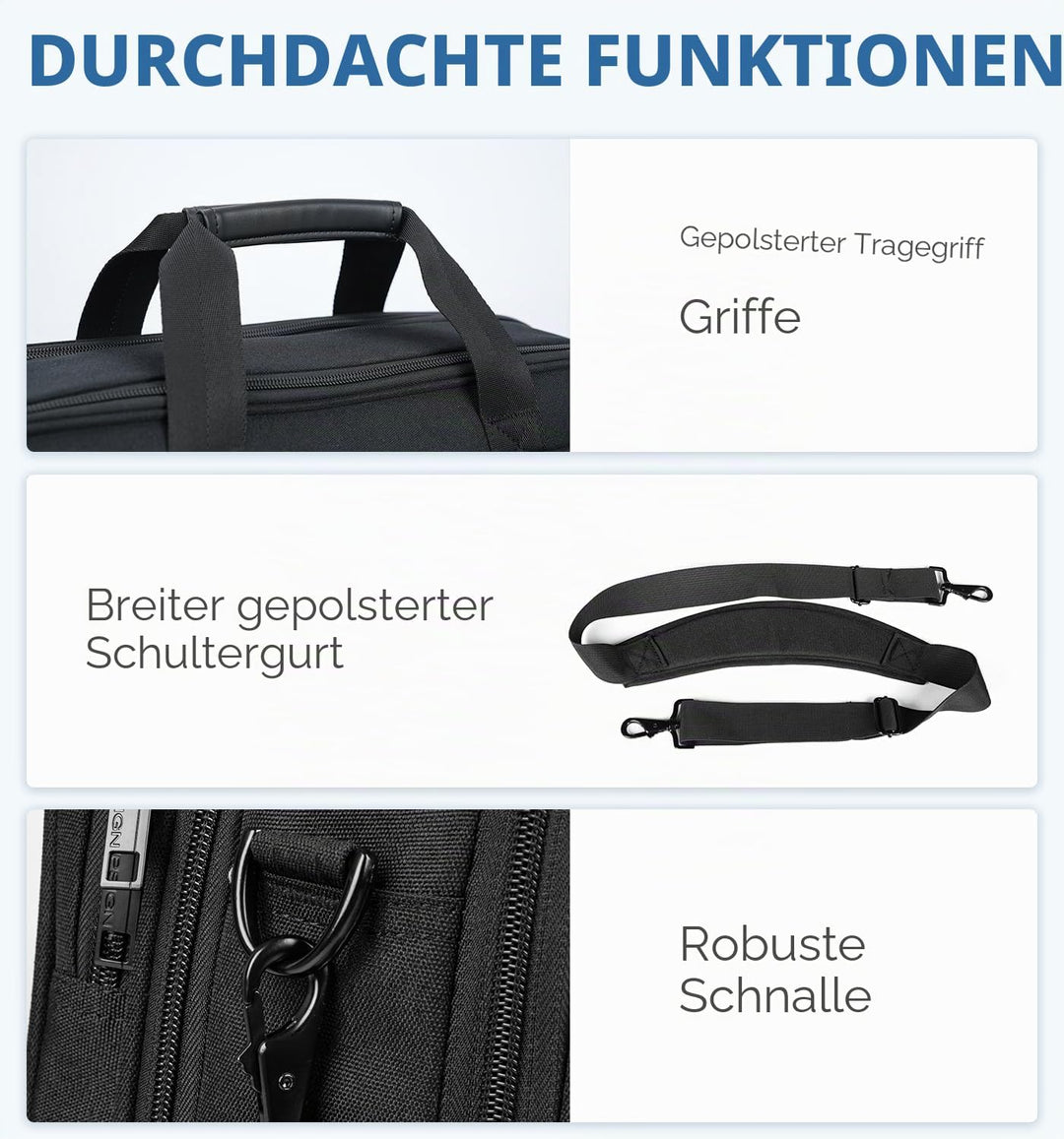 EMPSIGN Laptoptasche 17,3 Zoll Laptop Tasche Business Aktentasche Notebook Tasche Wasserabweisend Co
