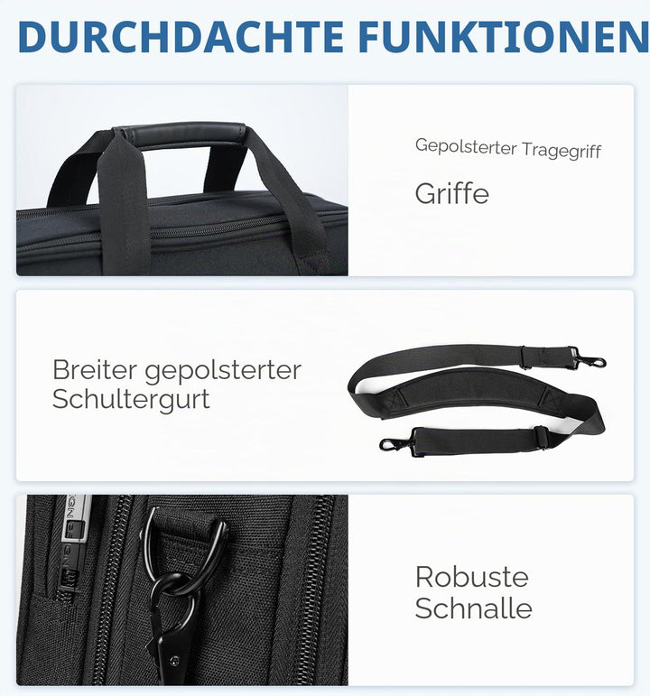 EMPSIGN Laptoptasche 17,3 Zoll Laptop Tasche Business Aktentasche Notebook Tasche Wasserabweisend Co