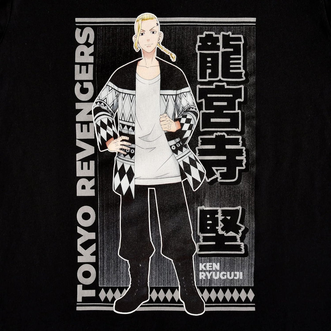 Elbenwald Tokyo Revengers Longsleeve mit Draken Frontprint für Herren Damen Unisex schwarz S