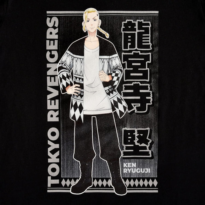 Elbenwald Tokyo Revengers Longsleeve mit Draken Frontprint für Herren Damen Unisex schwarz S