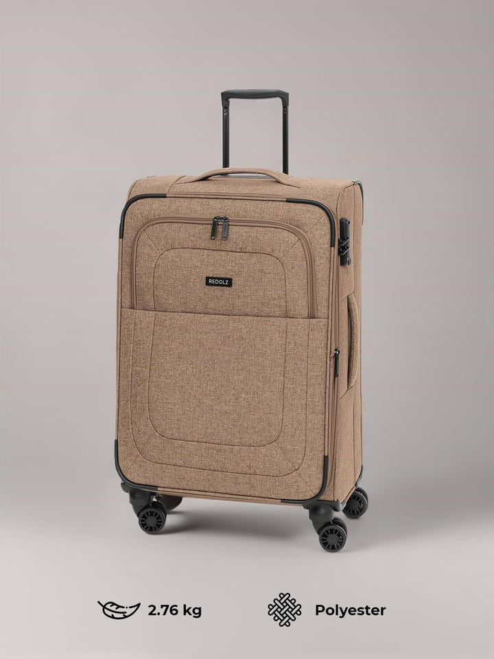 REDOLZ MEDIUM Weichschalen Koffer für Männer &amp; Frauen | leichter Trolley 67 cm mit 4 Doppelrollen &amp;