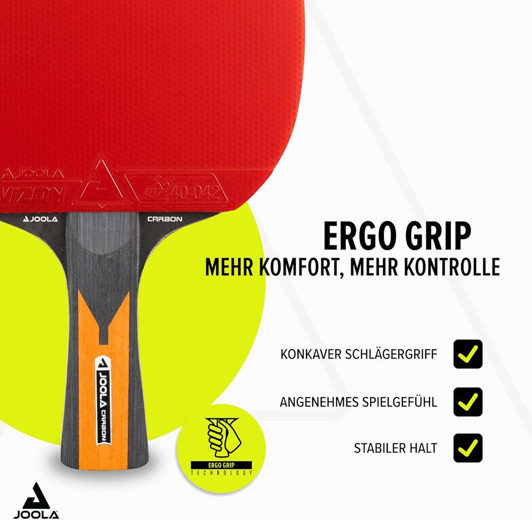 JOOLA Tischtennisschläger CARBON CONTROL für fortgeschrittene Spieler, Tischtennisset CARBON SPEED,