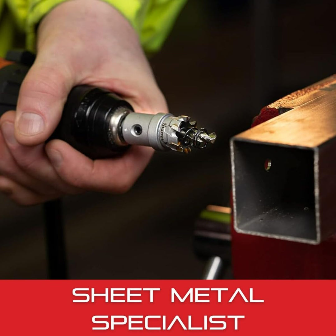 Starrett Hartmetall-bestückte Lochsäge - SM65 Blechschneider mit Aufnahme- und Zentrierbohrer - zum