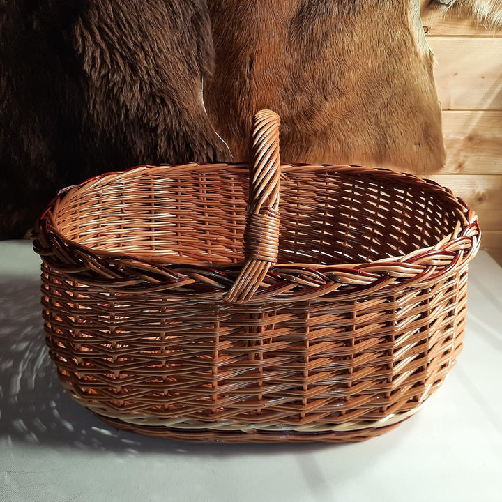 Lovinbirds Einkaufskorb Classic Geflochten L: 51 cm x B: 34 cm Autokorb Weide