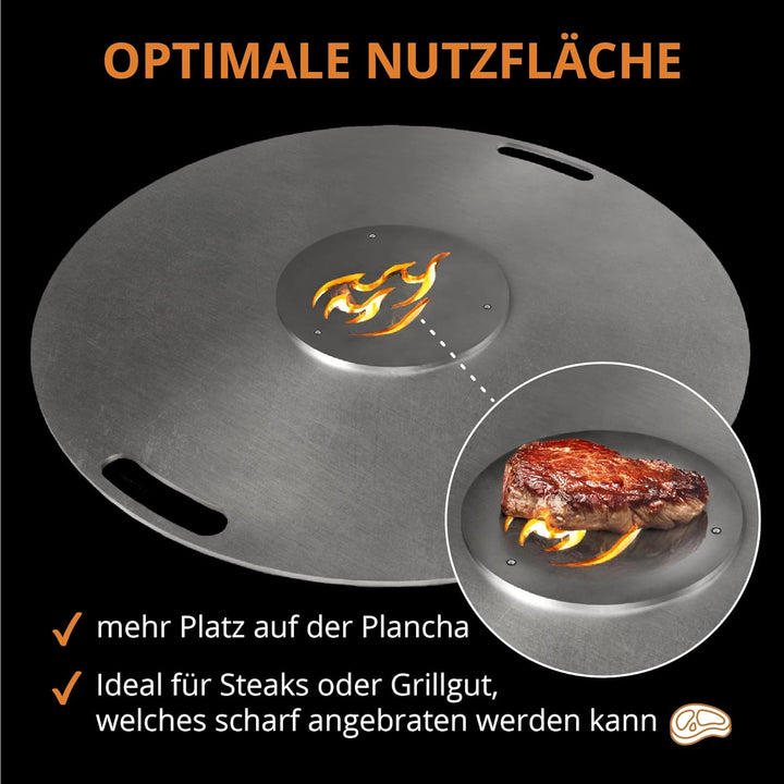 Terma Stahldesign Zubehör Grillrost 20cm für Schürloch Motiv Flamme Made in Germany, Grillrost für F