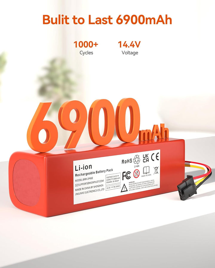 6900mAh Ersatzakku Xiaomi Mi S5/S6/S7/Q7 Max MaxV Ultra Pure, Xiaomi Roborock S50/S55, 1st und 2nd G