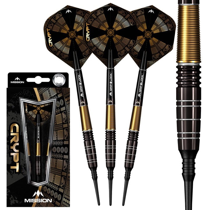 Mission Crypt Black & Gold PVD M1 90% Softdarts 20 Gramm