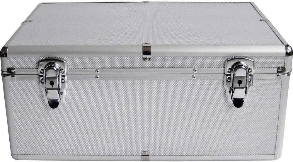 MediaRange Archivierungskoffer für 500 Discs, Aluminium-Optik, mit Einhängetaschen, silber