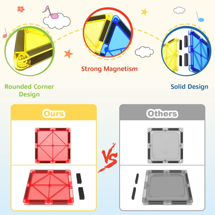 60magnetische Bausteine,Kinderspielzeug,STEM-Magnetblöcke,sensorisches Spielzeug, Kinderspiele, Magn