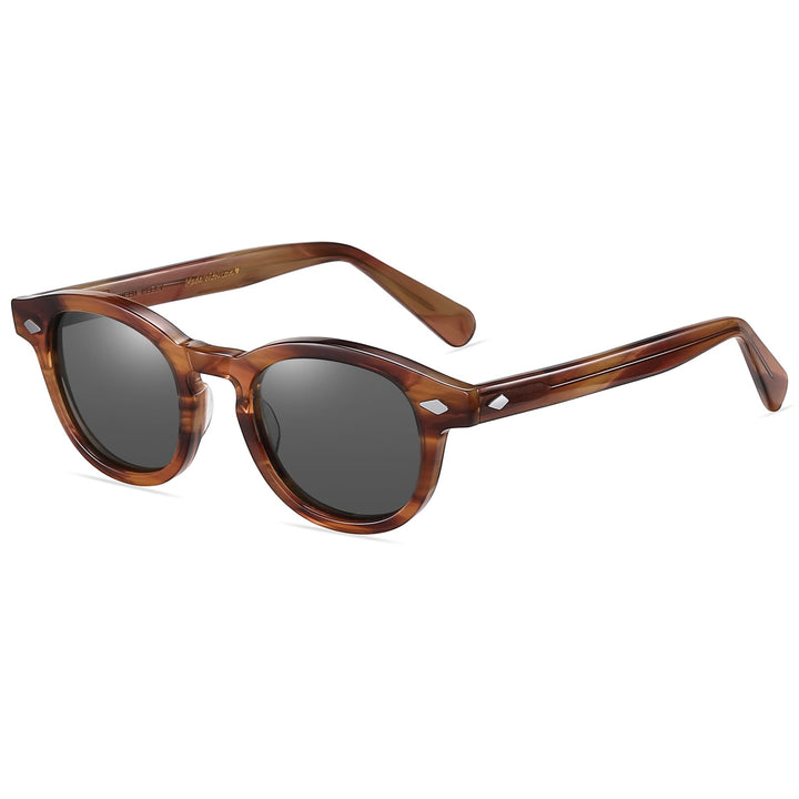 SHEEN KELLY Retro Acetat Ovale Sonnenbrille für Männer Frauen Hochauflösend Polarisierte Round Linse