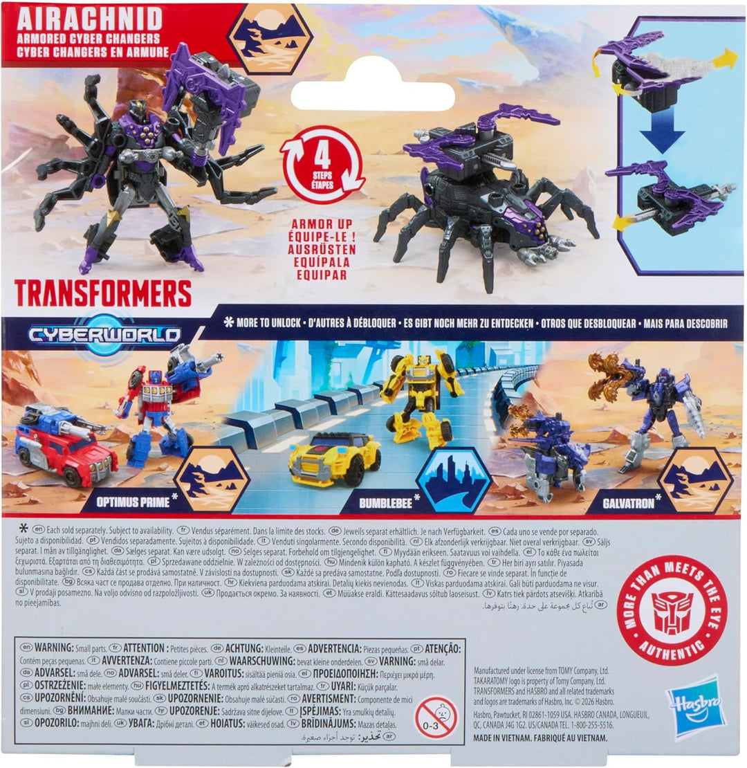 Transformers CYBERWORLD Airachnid Cyber Changers mit Panzerung Action-Figur (10 cm), schneller Wechs