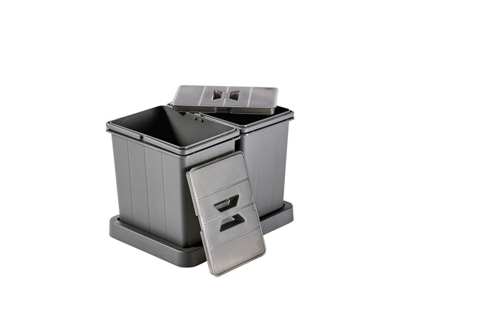 Aspira Home Müllomatic 2 x MODUL 2 MINI | Einbau Mülleimer für Schublade und Unterschrank, modulares
