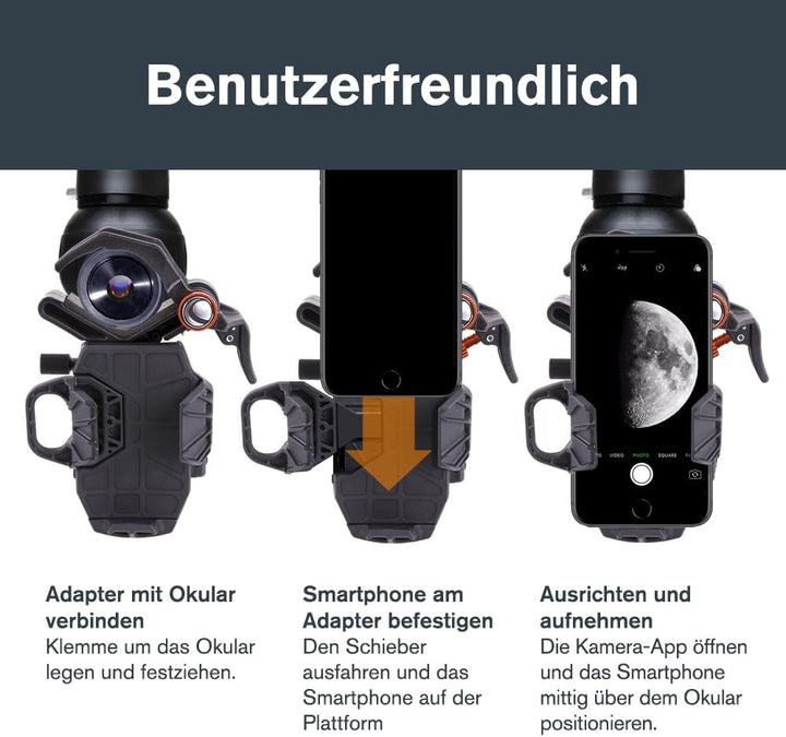 Celestron NexYZ Smartphone-Teleskop-Adapter, Schwarz, Adapter