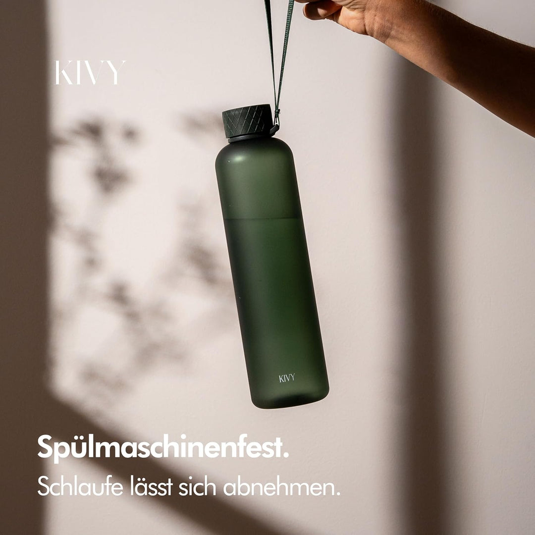 KIVY Trinkflasche 1l - Kohlensäure geeignet & Auslaufsicher - Für Sport, Schule & Büro - Sport Trink