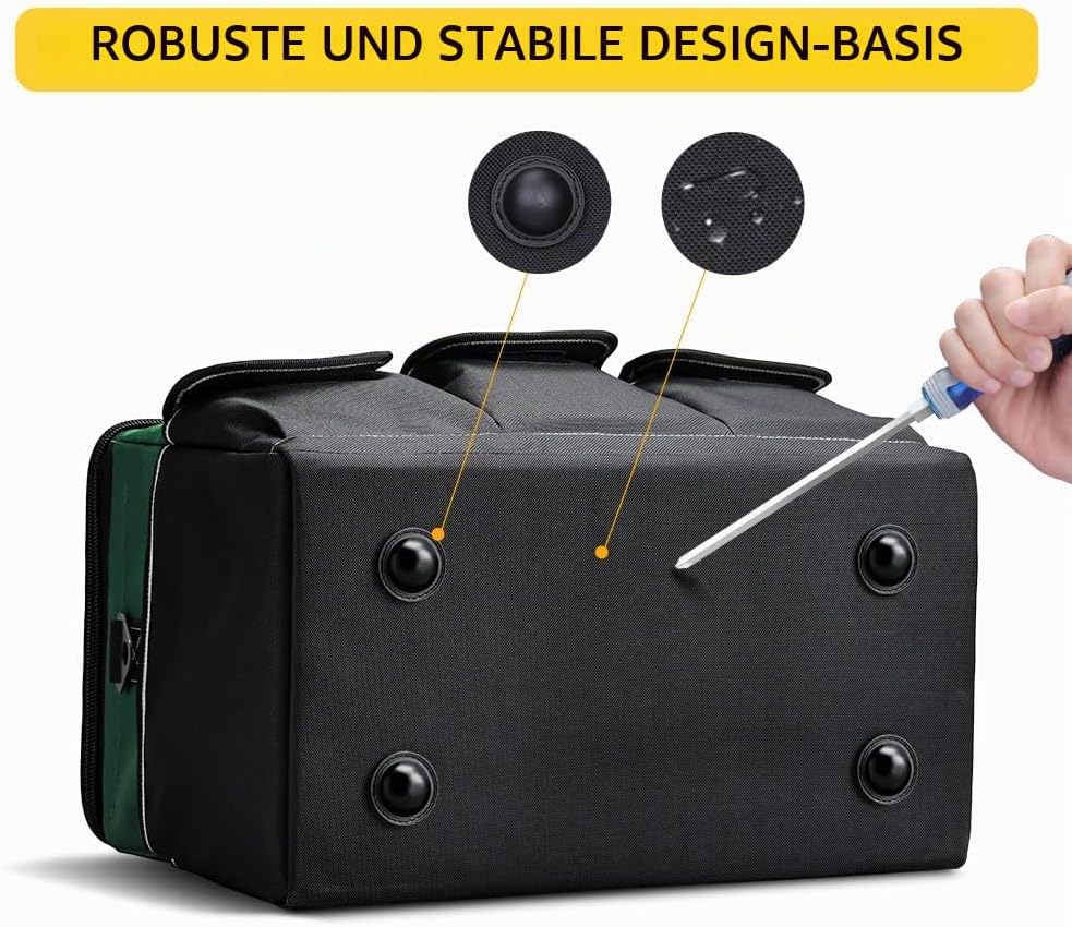WINHUNT Werkzeugtasche, 14-Zoll Werkzeugtaschen Organizer, Werkzeug Aufbewahrungstasche mit weitem M