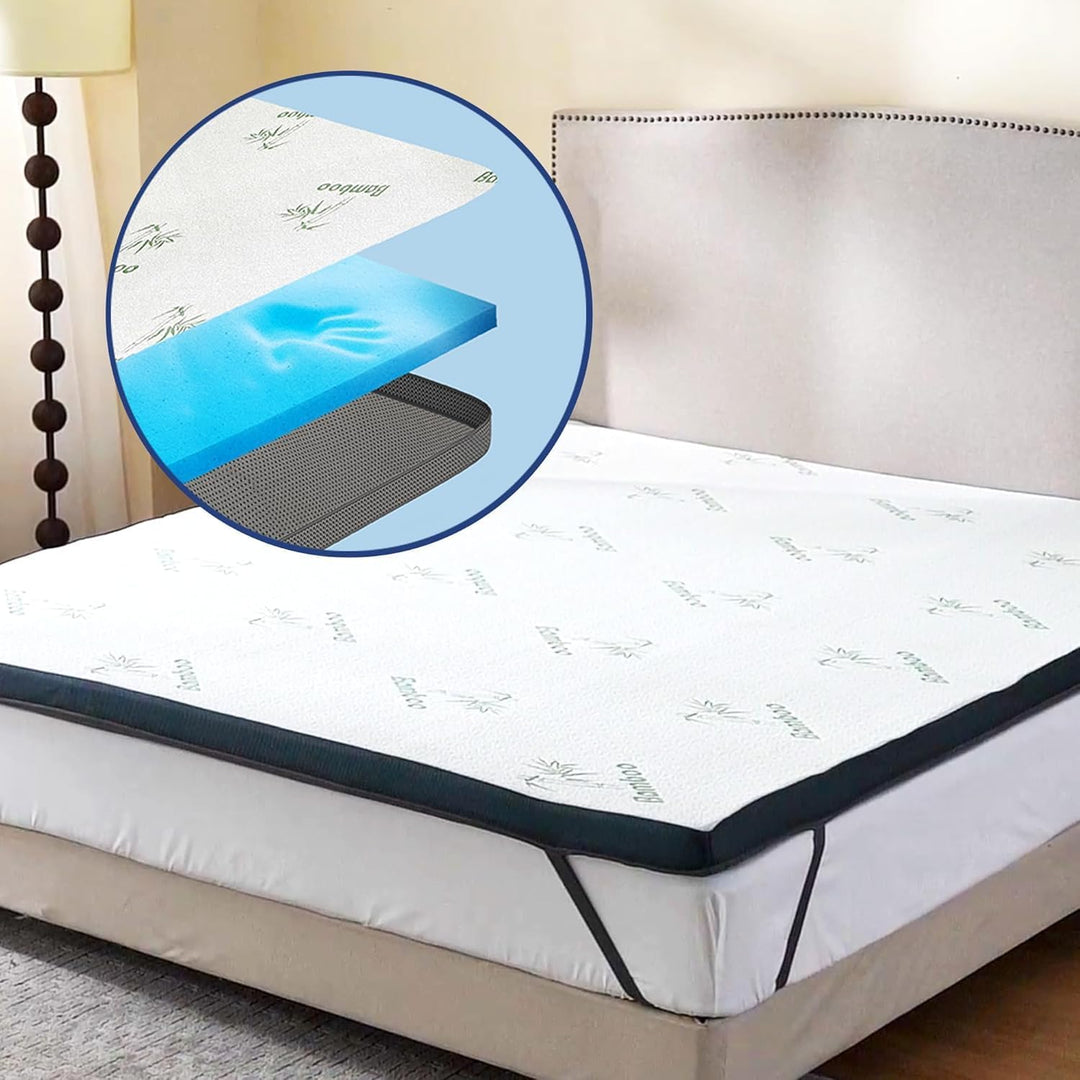 MKS.® Gel-Memory-Schaum Topper 80x200 cm H3, 7 cm Matratzentopper, atmungsaktive Komfortauflage mit