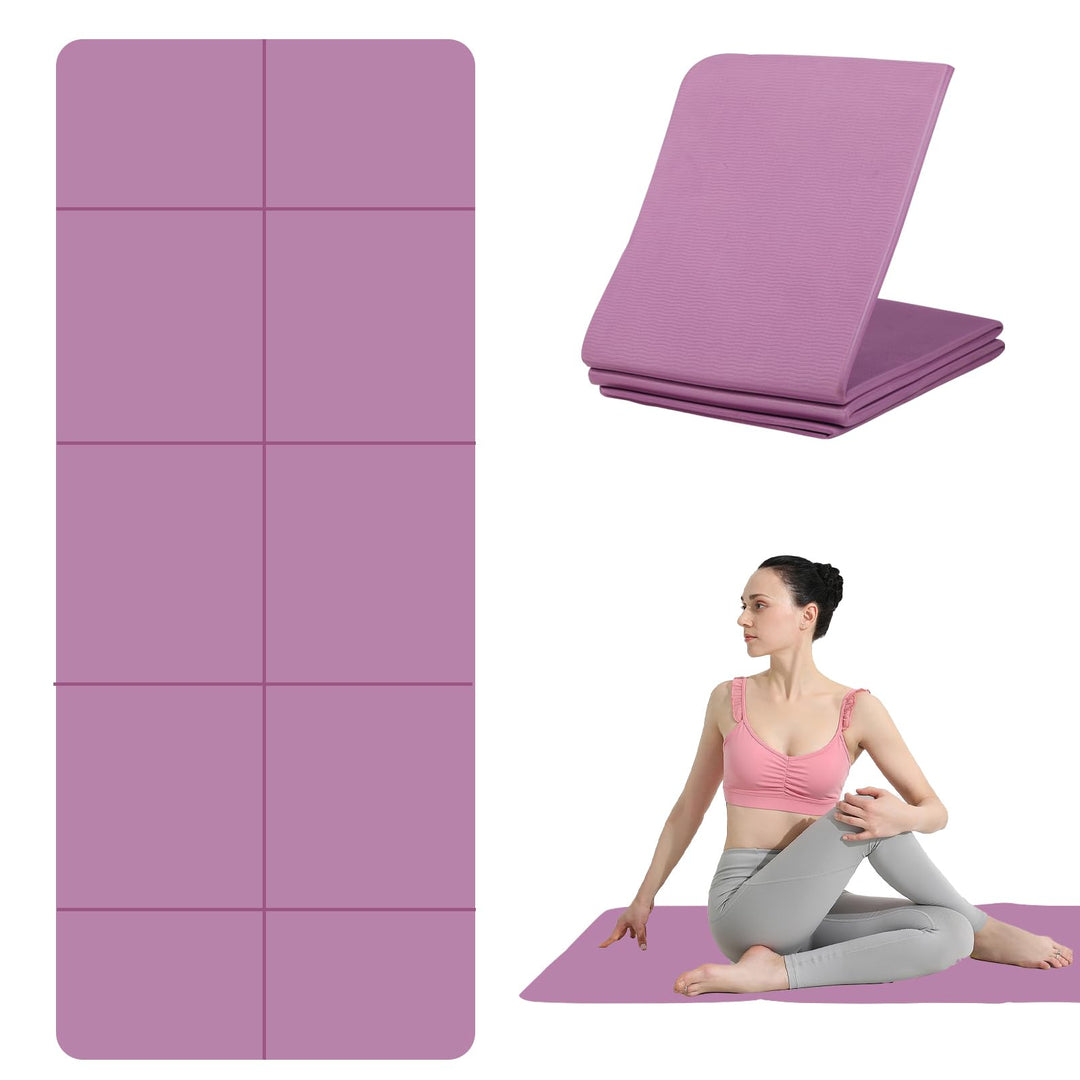 Foldable Yoga Mat - TPE Exercise Pilates Mat - Yoga Matte - Fitnessmatte - 183 x 61 cm, 5 mm Dick, S
