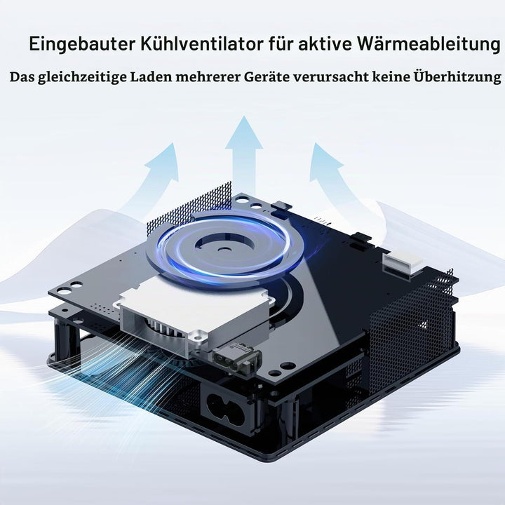ISDT 200H Wandladegerät Kabelloses Desktop Laden USB C Ports(100W Max),4+1 Port Kompatibel mit Lapto