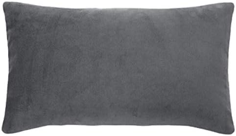 PAD - Elegance - Samt Kissen, Zierkissen, Kissenhülle - 35 x 60 cm - Farbe: Grau - ohne Füllung