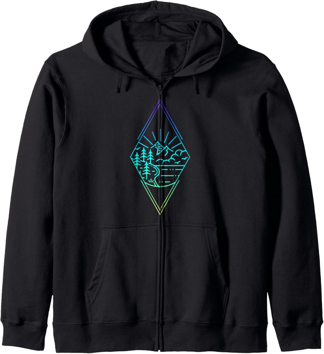 Herzschlag Berge Wanderer Geschenk Kapuzenjacke