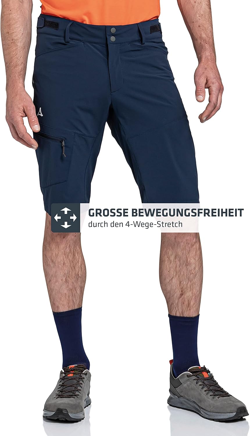 Schöffel Herren Shorts Algarve M, wasserabweisende Radlerhose, schnell trocknende Fahrradhose mit Ob
